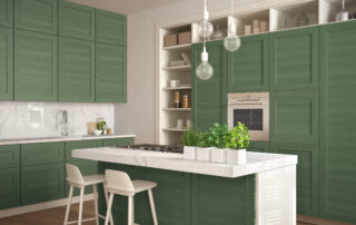 green kitchen cabinets in Birmingham MI